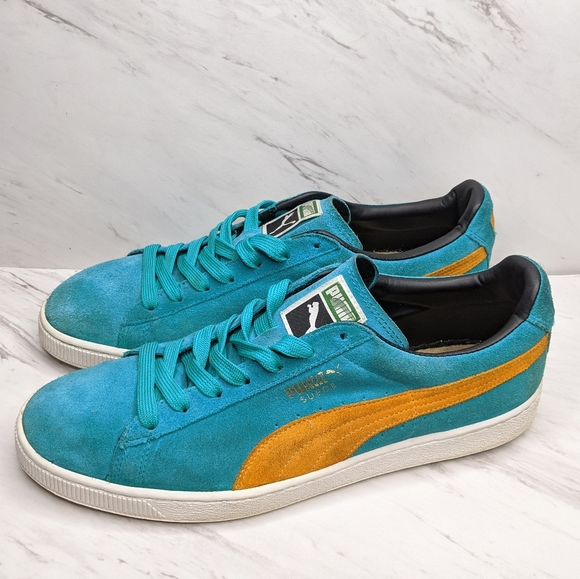 puma suede green blue